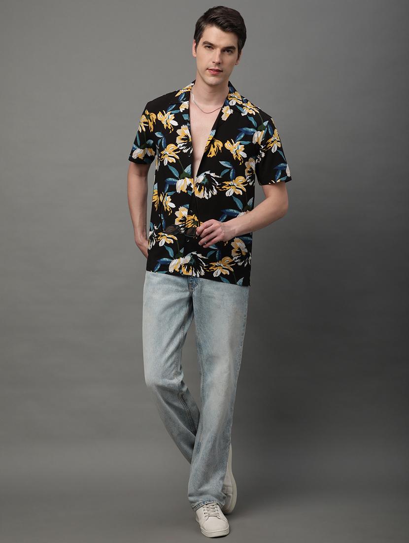 black rayon casual shirt - 21156026 - Standard Image - 4