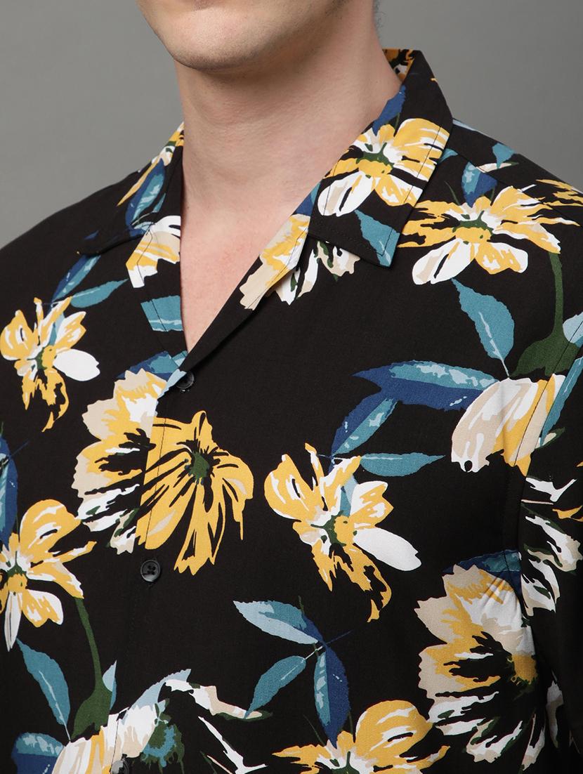 black rayon casual shirt - 21156026 - Standard Image - 6