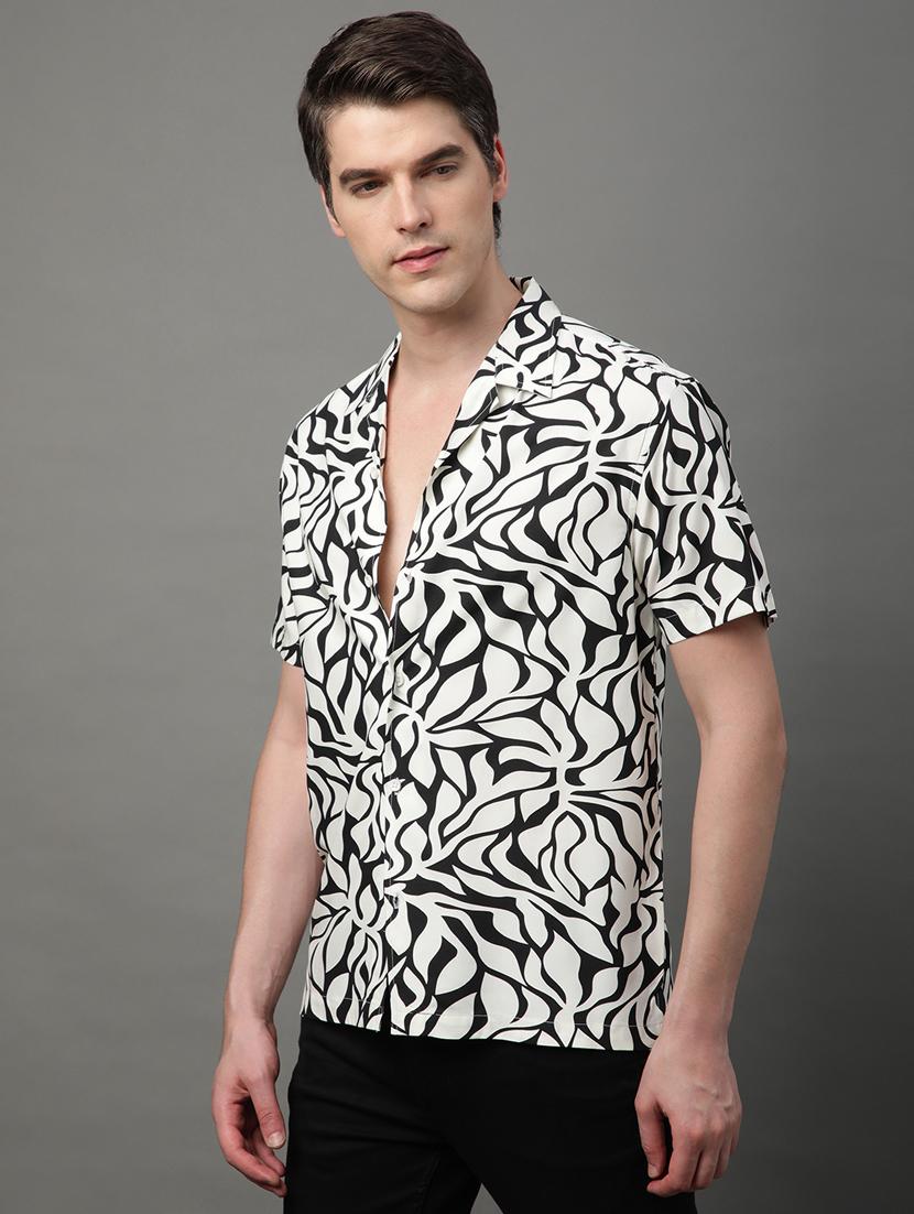black rayon casual shirt - 21156028 - Standard Image - 1