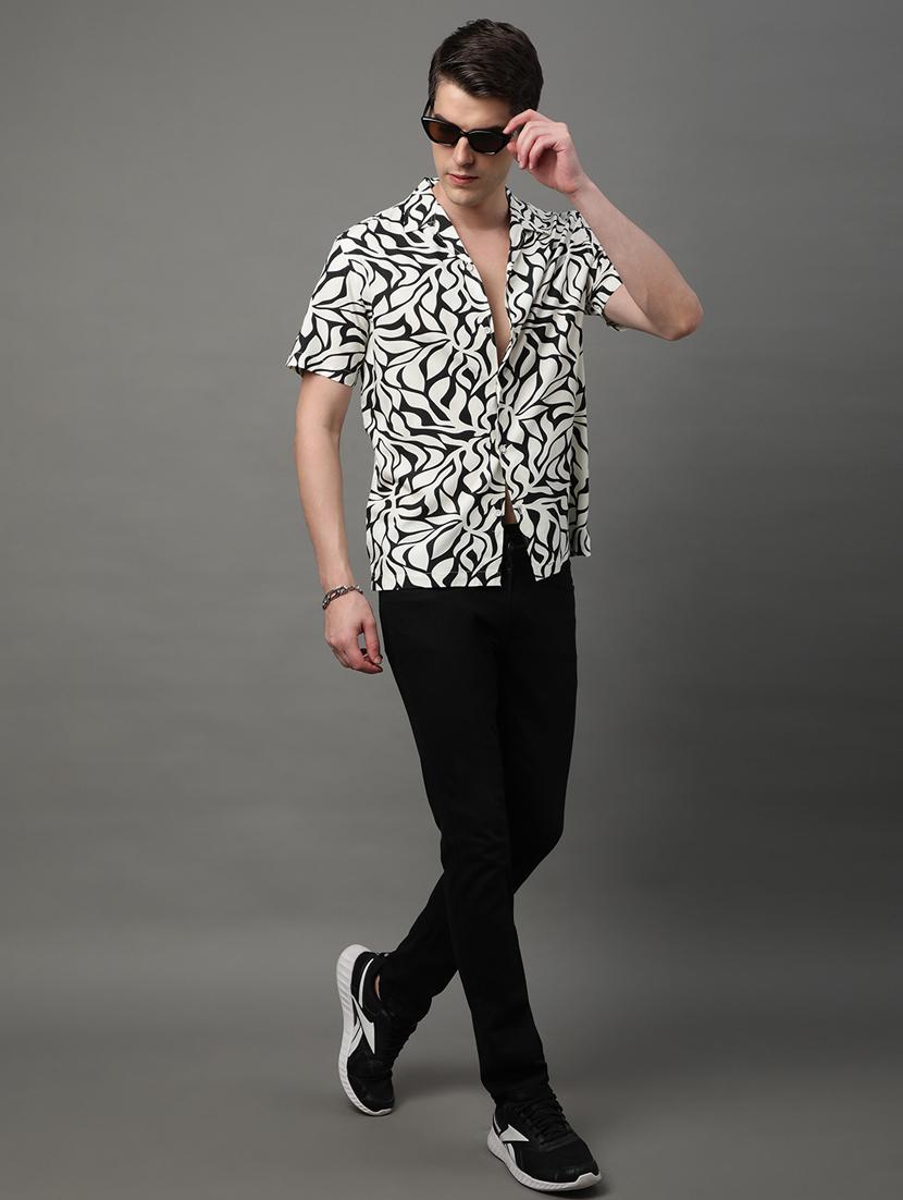 black rayon casual shirt - 21156028 - Standard Image - 4