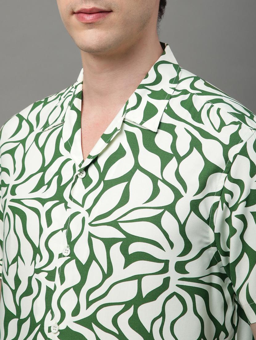 green rayon casual shirt - 21156029 - Standard Image - 6