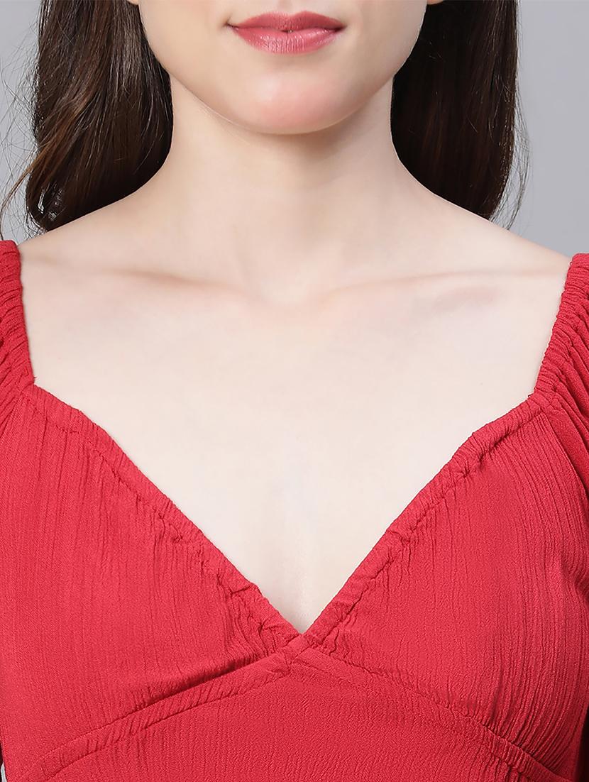 red viscose top & shorts nightwear set - 21156032 - Standard Image - 6