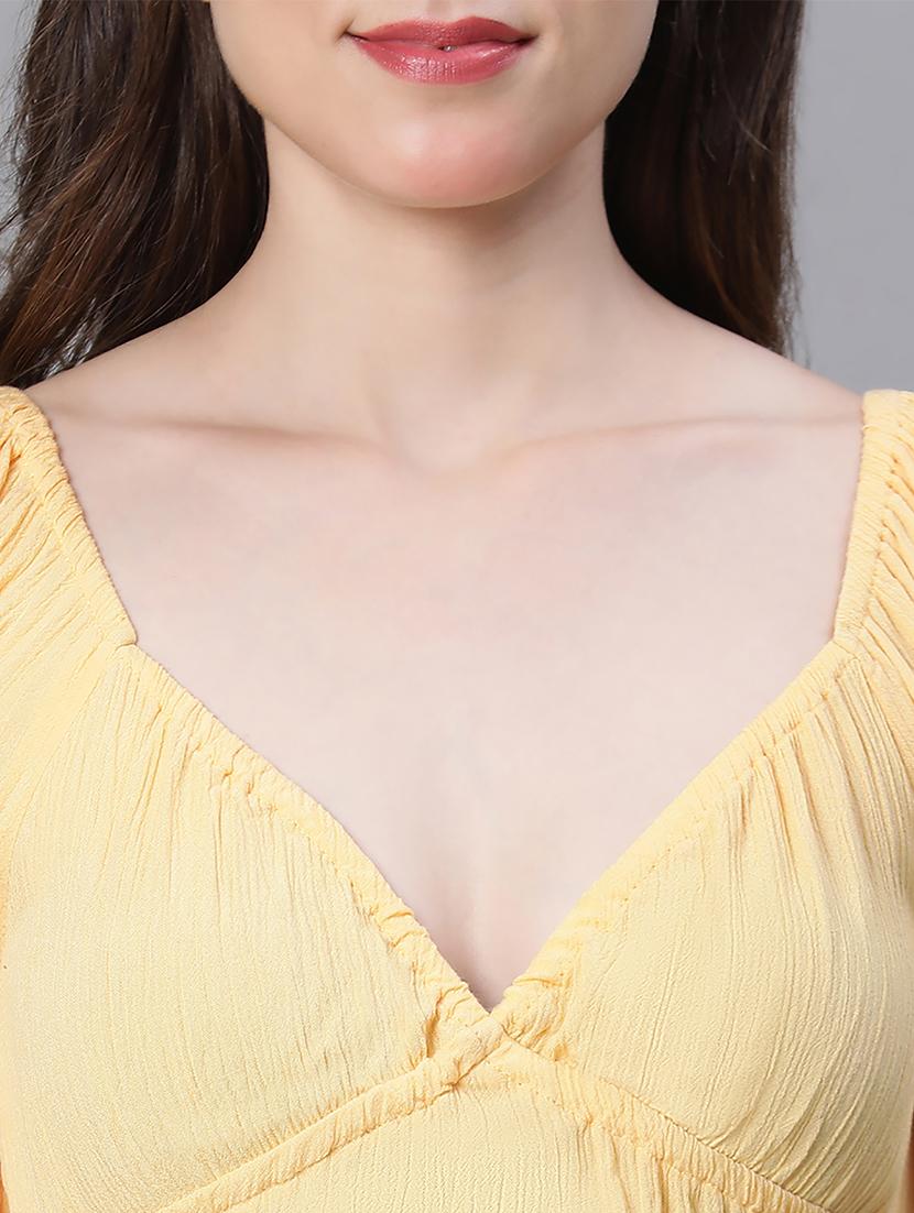 yellow viscose top & shorts nightwear set - 21156033 - Standard Image - 6