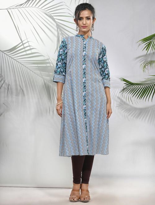 women printed a-line kurta - 21157663 -  Standard Image - 0