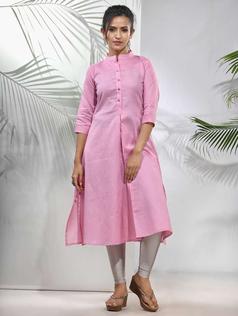 women solid color a-line kurta - 21157667 -  Standard Image - 1