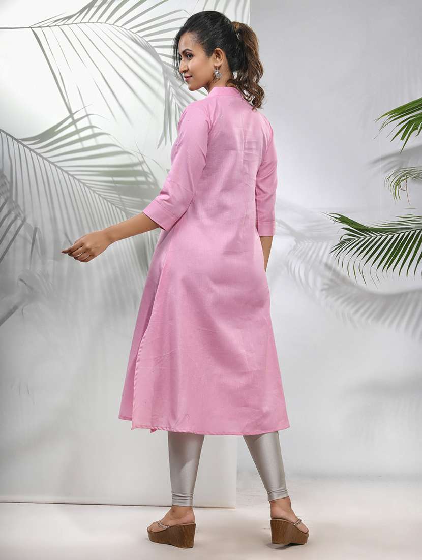 women solid color a-line kurta - 21157667 -  Standard Image - 4
