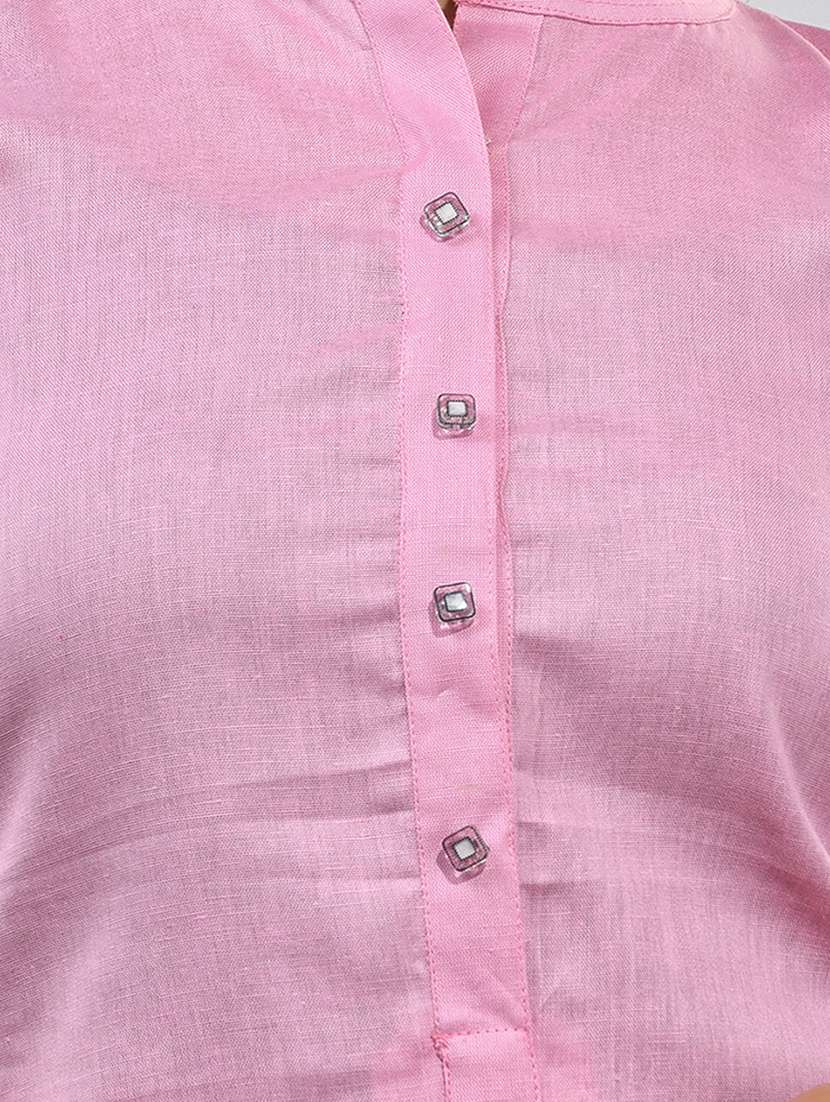 women solid color a-line kurta - 21157667 -  Standard Image - 6