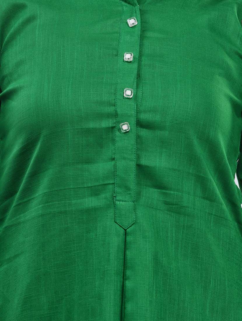 green cotton aline kurta - 21157668 -  Standard Image - 6