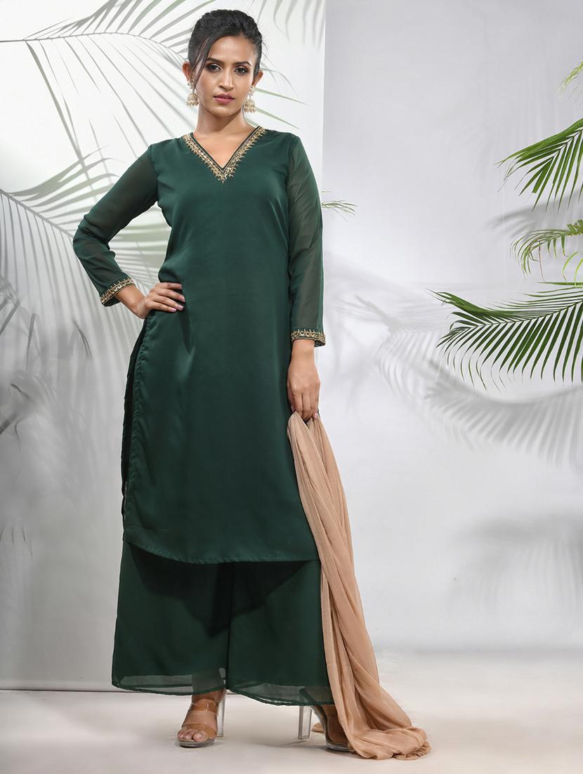women solid color straight kurta - 21157682 -  Zoom Image - 0