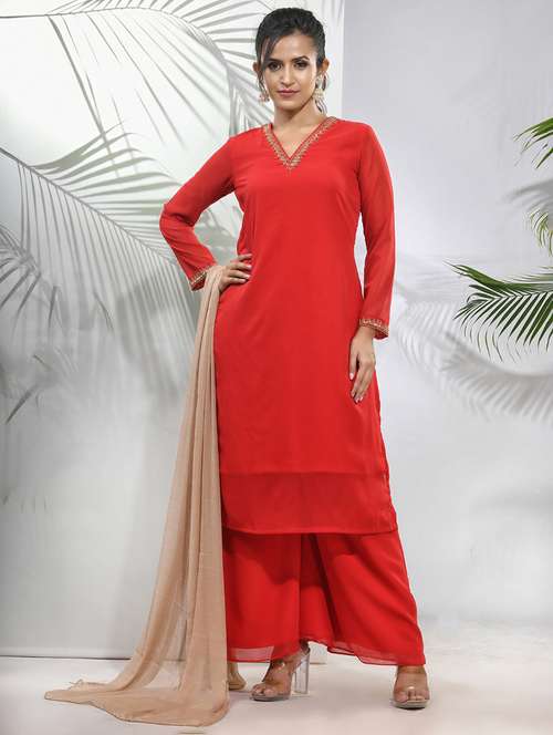 women solid color straight kurta - 21157684 -  Standard Image - 0