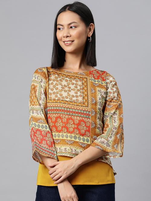 women printed layered top - 21158050 -  Standard Image - 0