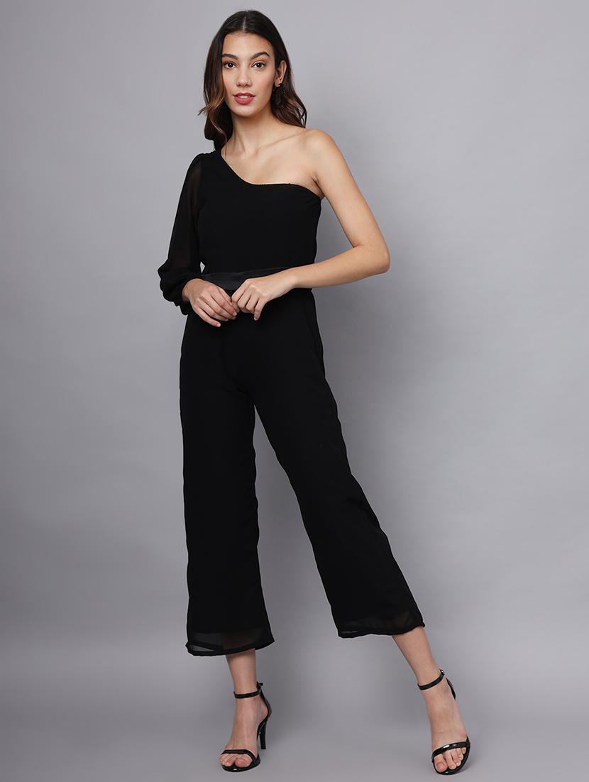 women solid single shoulder full length jumpsuit - 21158321 -  Zoom Image - 0