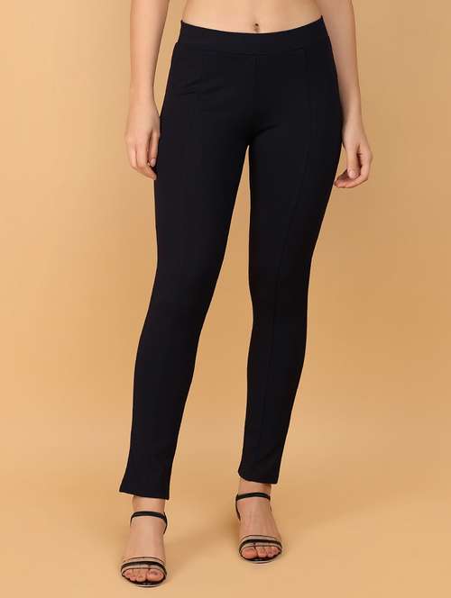 navy blue solid jegging - 21158636 - Standard Image - 0