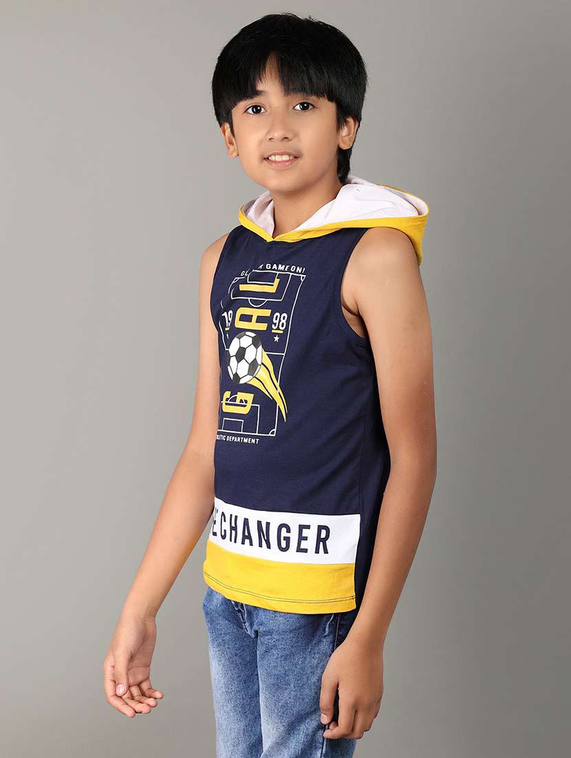 navy blue printed vest - 21158645 -  Standard Image - 1