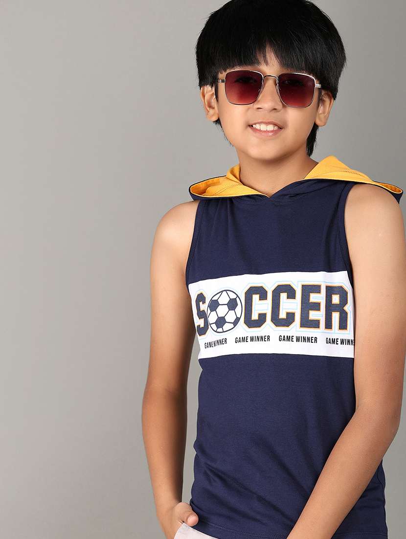 navy blue typographic vest - 21158646 -  Standard Image - 1