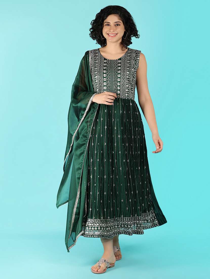 women round neck kurta dupatta set