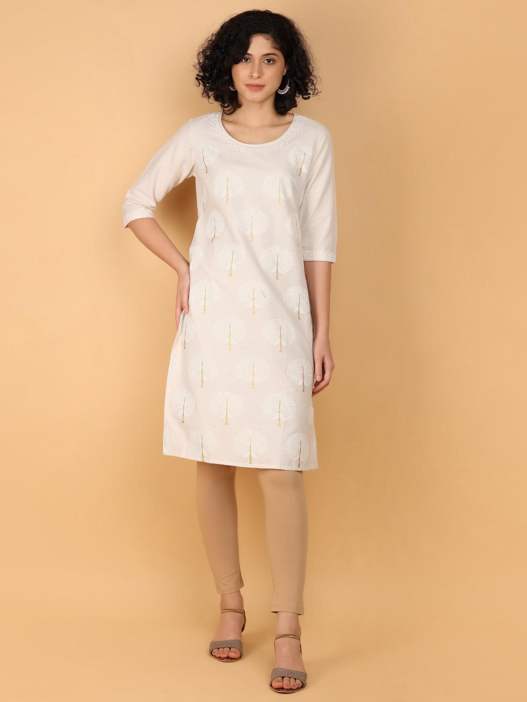 off white flex kurta - 21158934 -  Standard Image - 1
