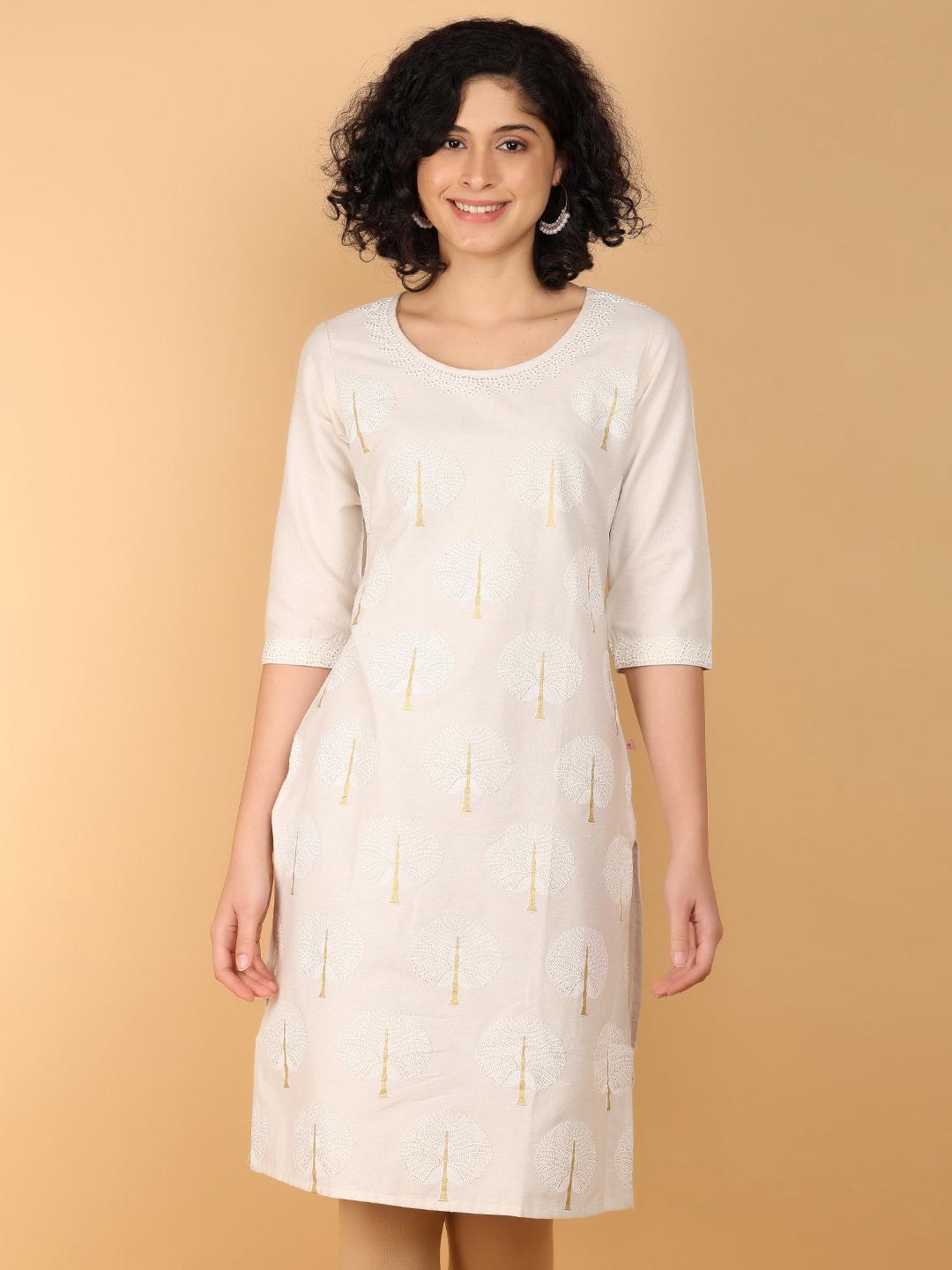 off white flex kurta - 21158934 - Standard Image - 4