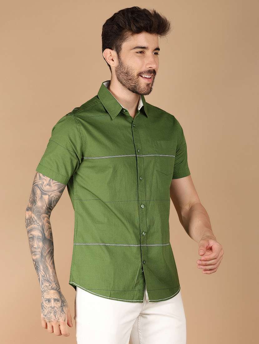 green striped casual shirt - 21158953 -  Standard Image - 1