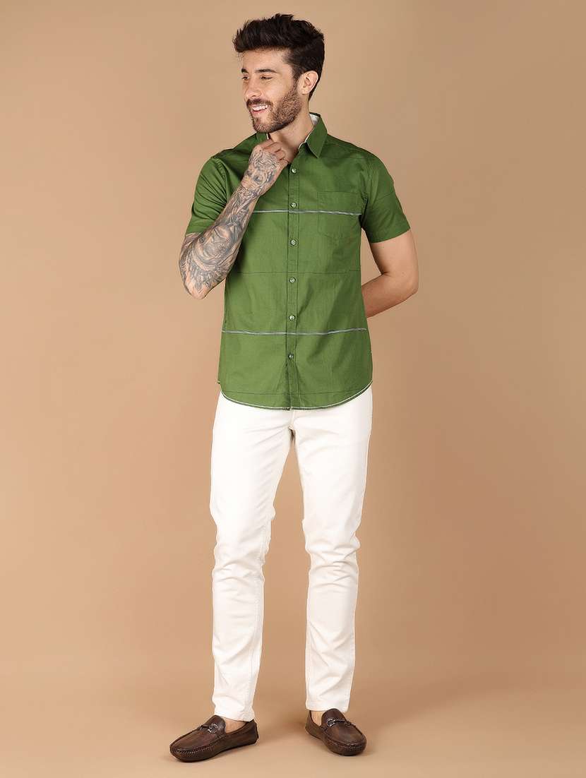 green striped casual shirt - 21158953 -  Standard Image - 4