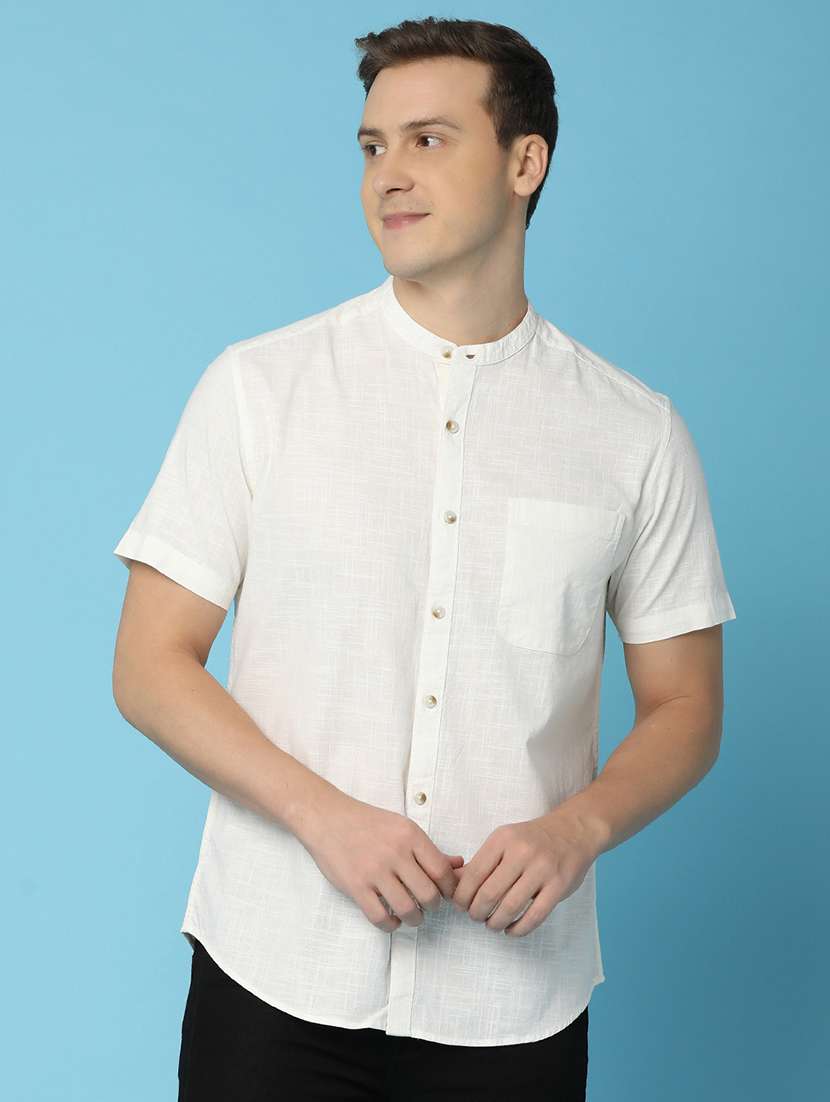 men solid cotton casual shirt