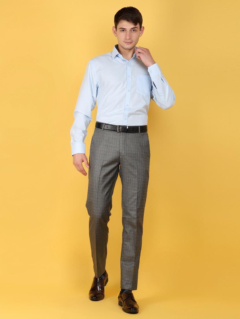men mid rise cotton flat front formal trouser - 21160249 - Standard Image - 4