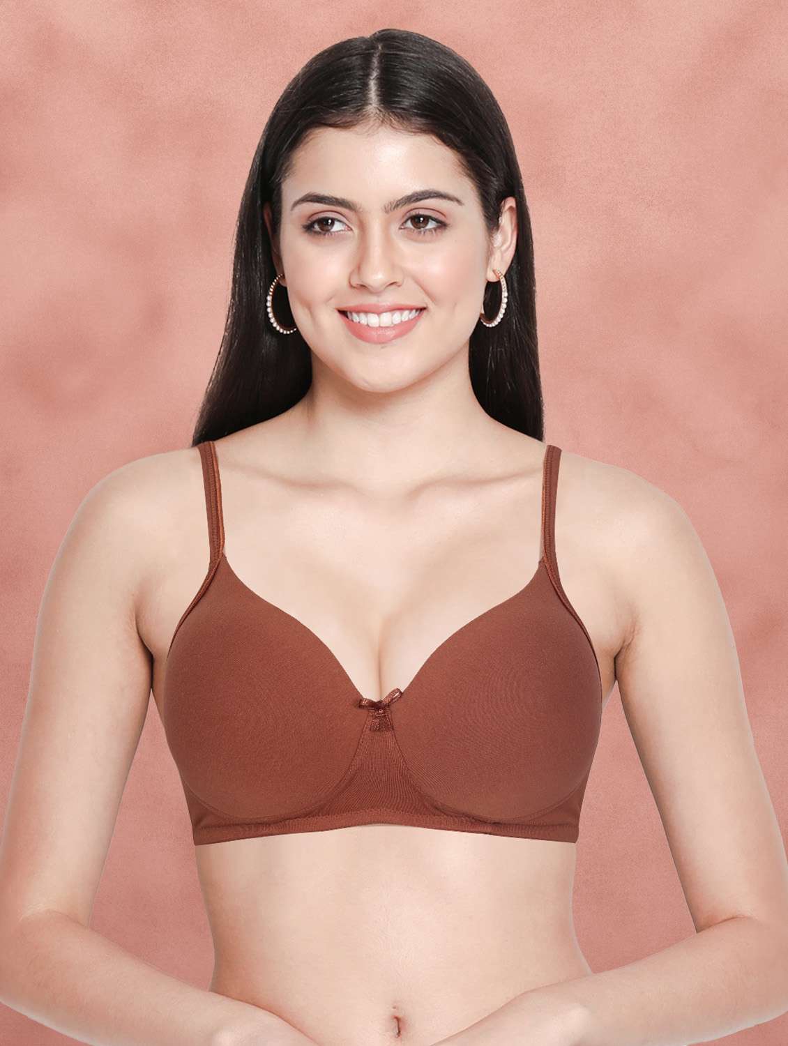 brown cotton t-shirt bra