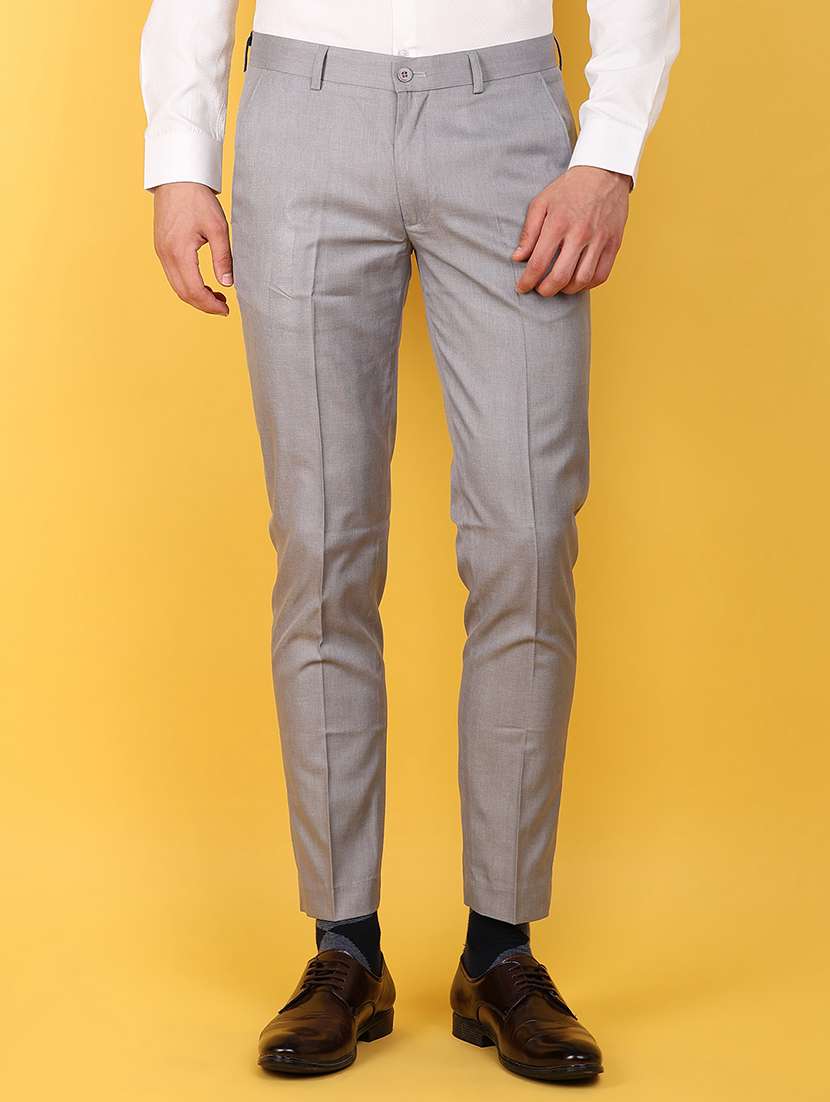 men mid rise cotton flat front formal trouser