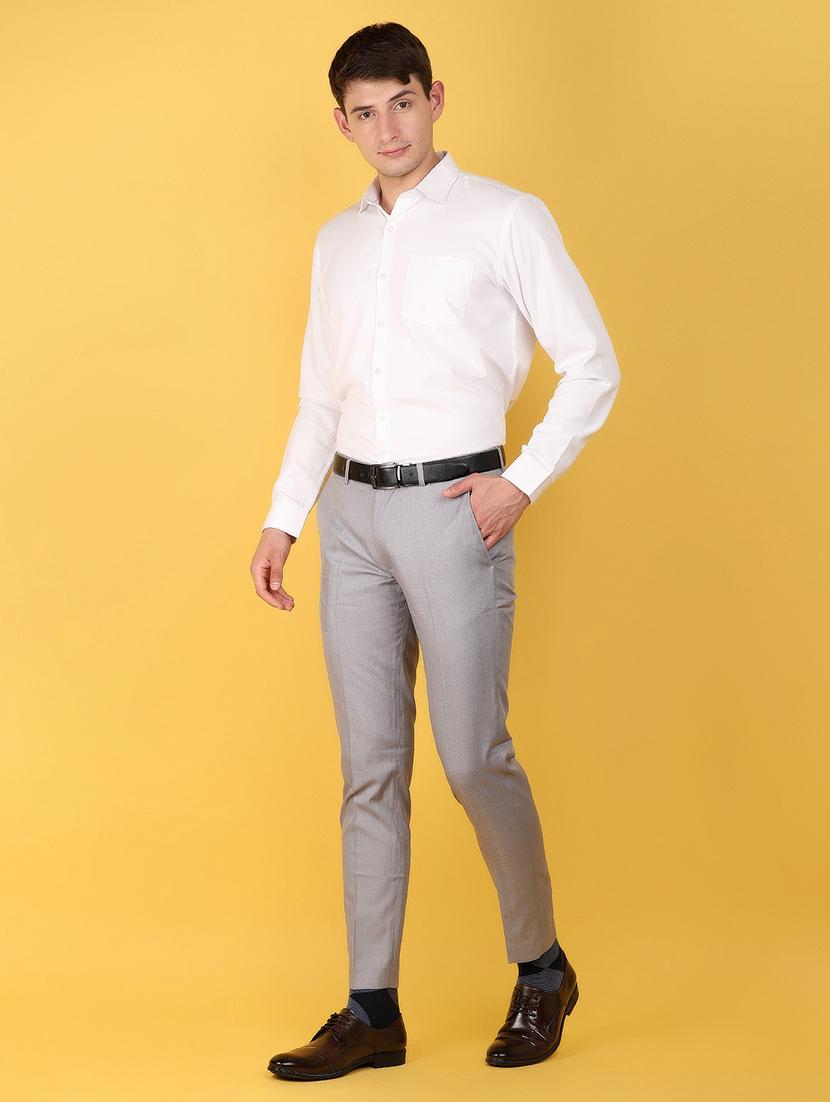 men mid rise cotton flat front formal trouser - 21160617 - Standard Image - 4
