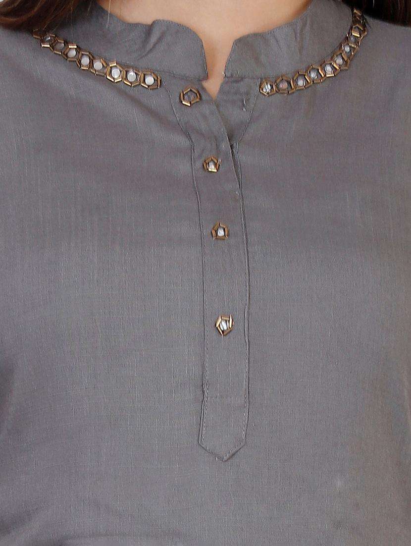 women solid color straight kurti - 21161136 -  Standard Image - 1