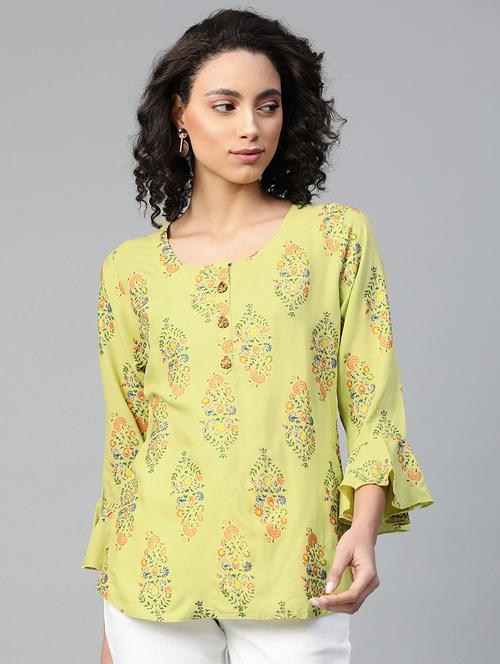 green viscose straight kurti - 21161209 - Standard Image - 0