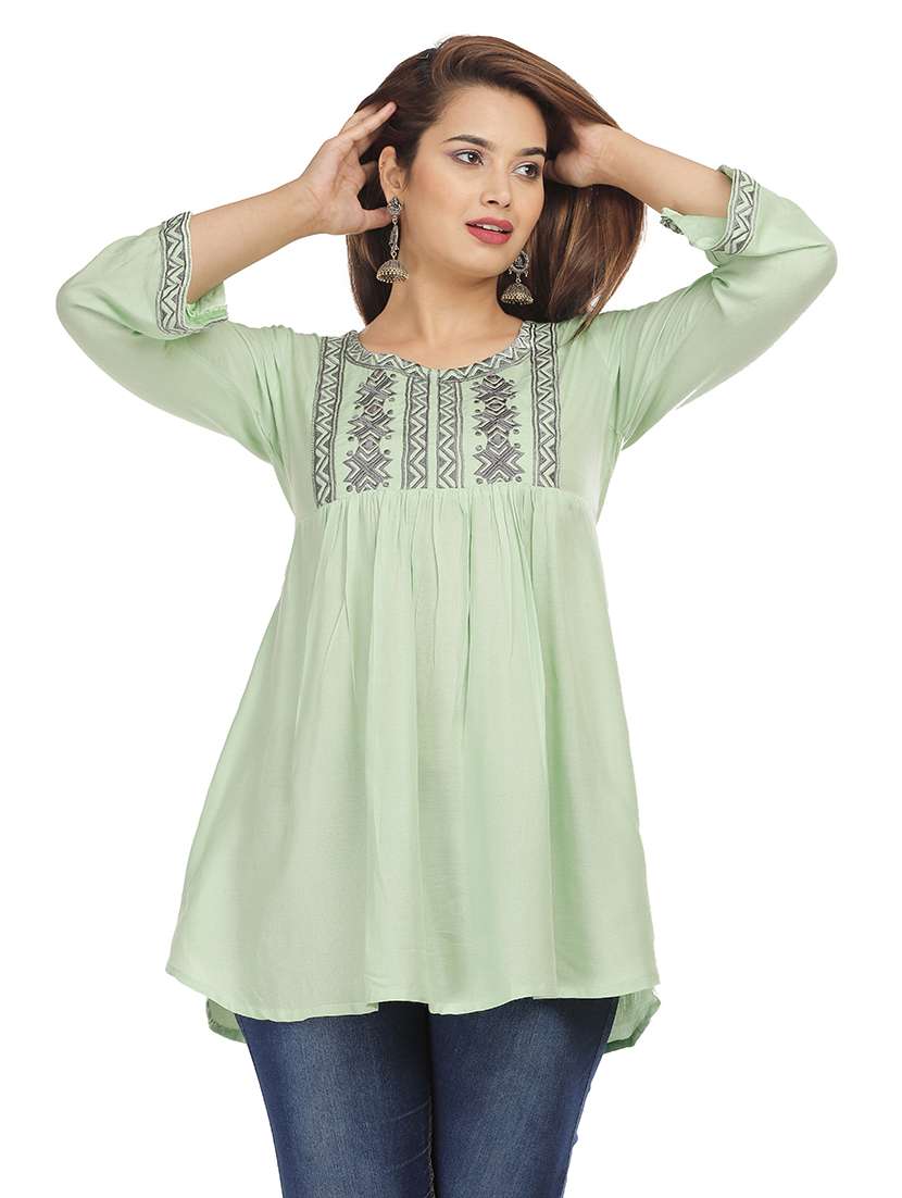 women embroidered a-line kurti - 21161229 -  Standard Image - 1