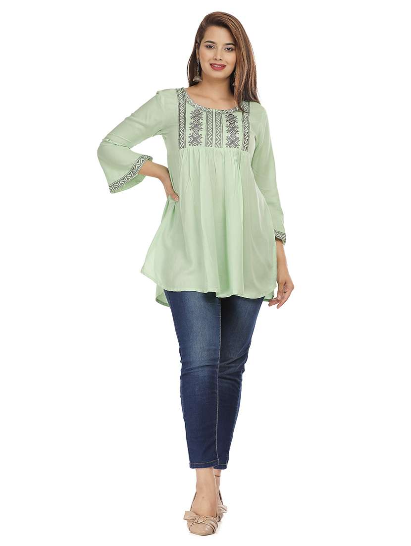women embroidered a-line kurti - 21161229 -  Standard Image - 4
