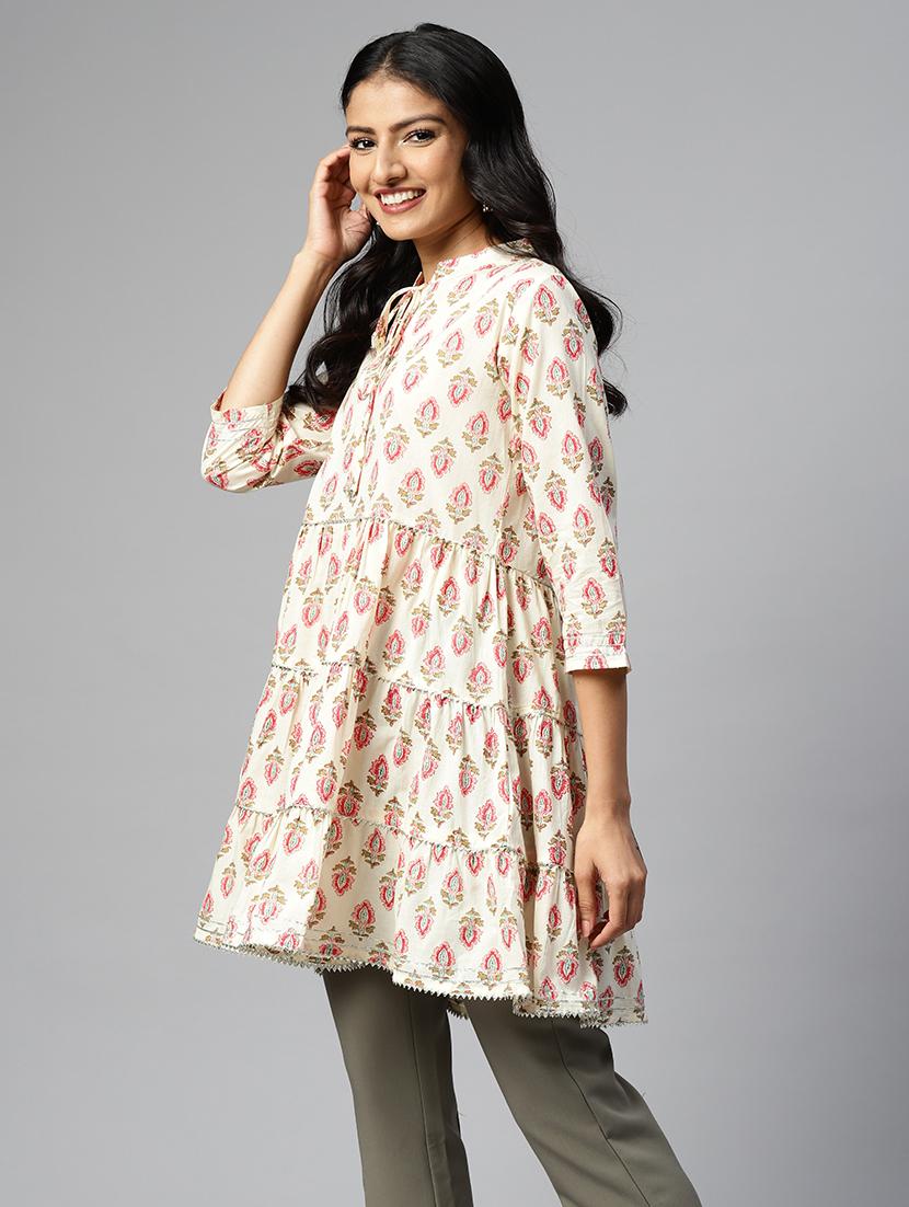 women printed flared kurti - 21161236 -  Standard Image - 1