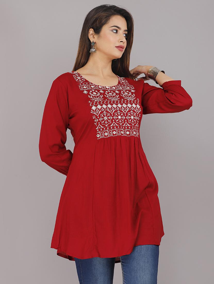 women embroidered a-line kurti - 21161247 - Zoom Image - 0