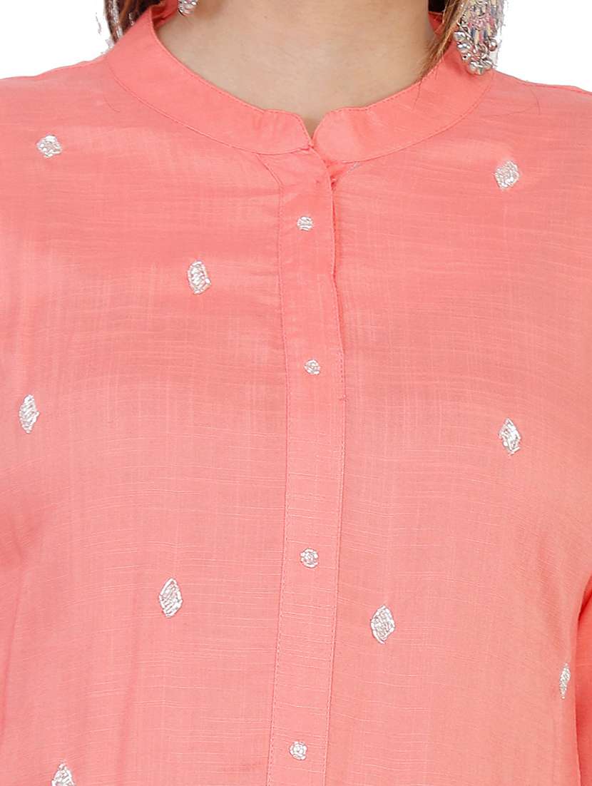 women solid color straight kurti - 21161257 -  Standard Image - 4