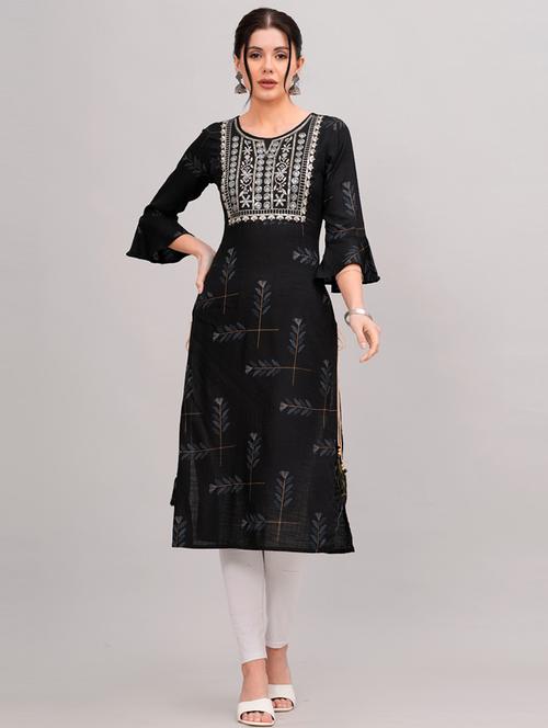 women three quarter sleeve straight kurta - 21161263 - Standard Image - 0