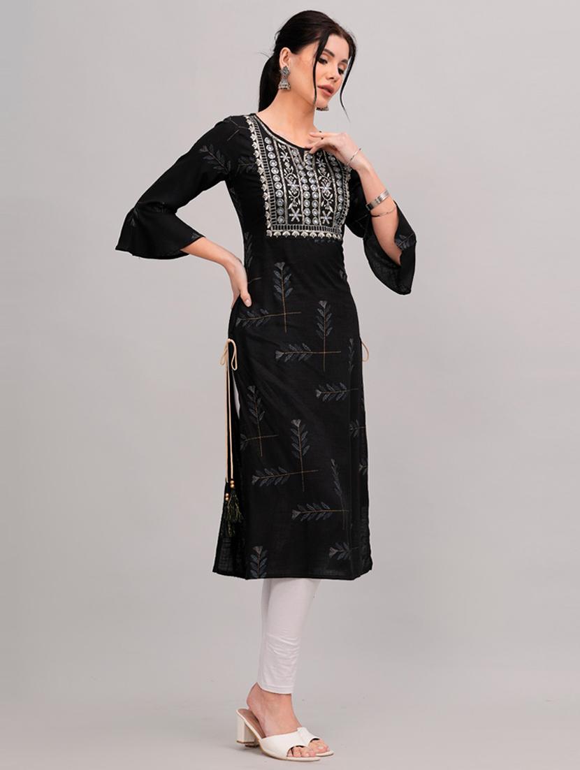 women three quarter sleeve straight kurta - 21161263 - Standard Image - 1
