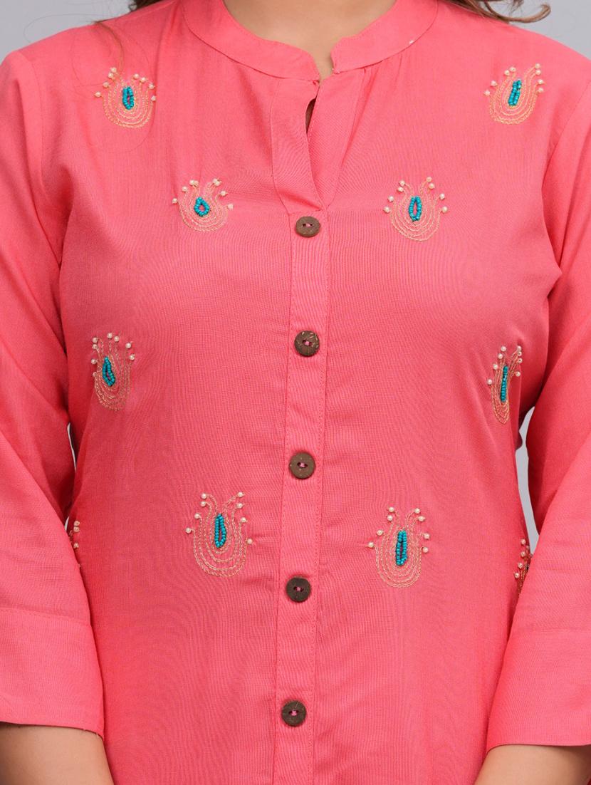 women three quarter sleeve a-line kurta - 21161271 - Standard Image - 4