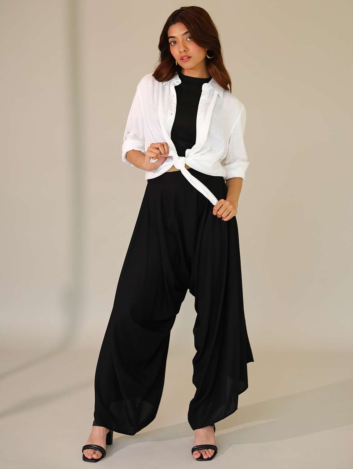 women solid high rise harem pant  - 21161297 -  Standard Image - 1