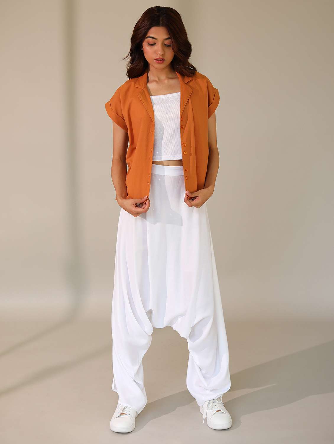 women solid high rise harem pant  - 21161302 -  Standard Image - 1