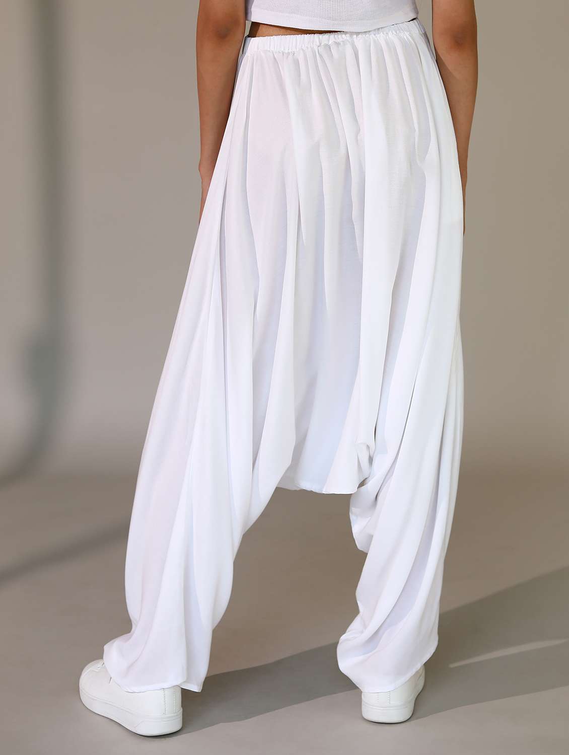 women solid high rise harem pant  - 21161302 -  Standard Image - 4