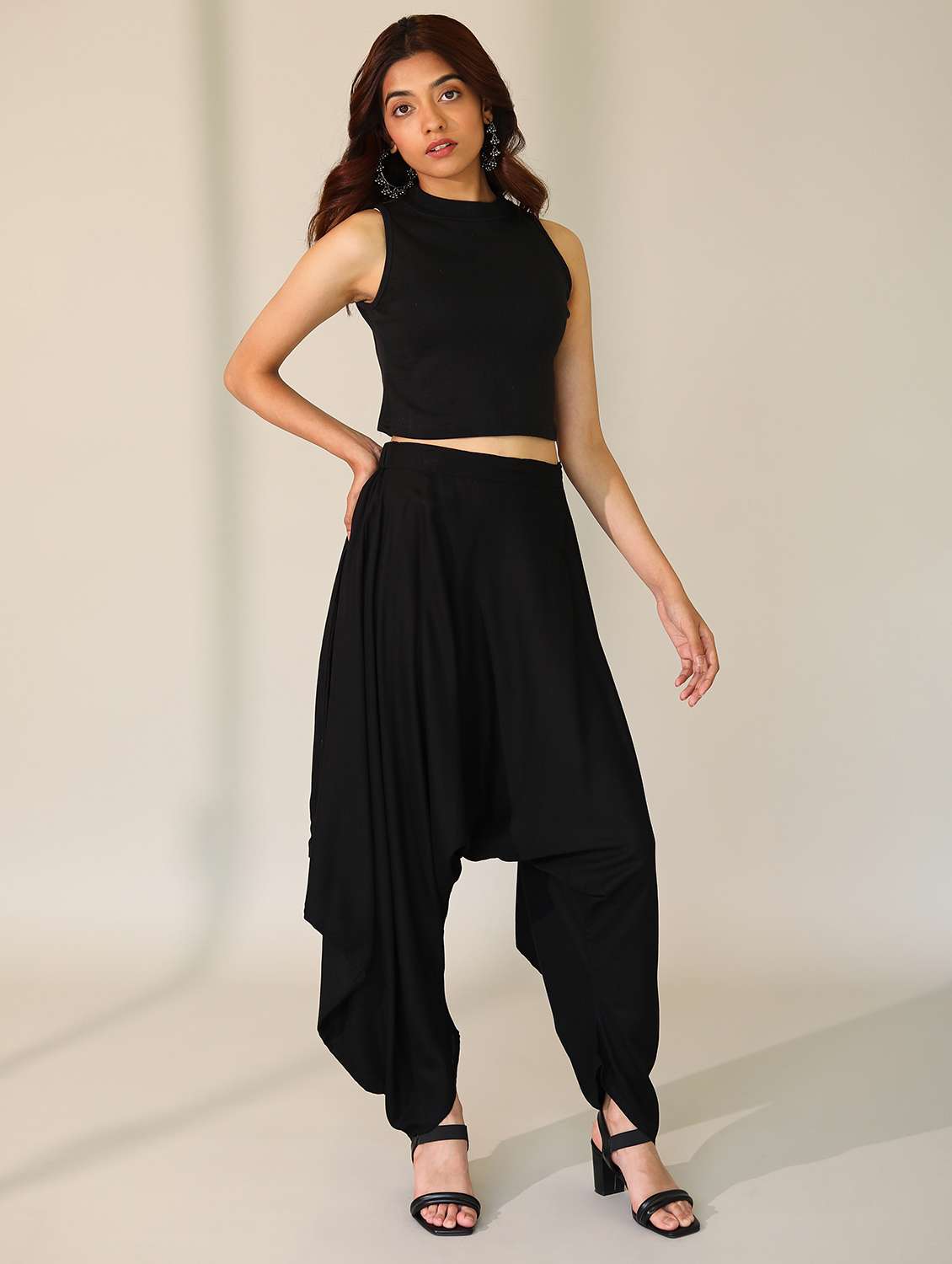 women solid high rise harem pant  - 21161303 -  Standard Image - 1