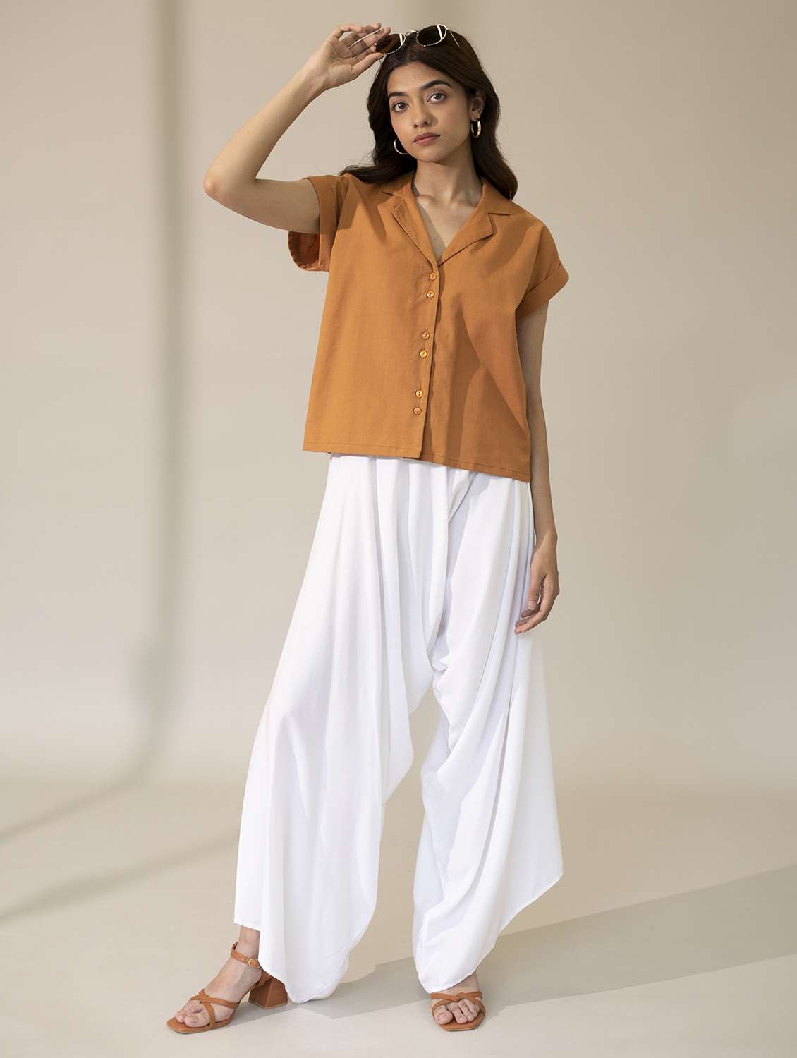 women solid high rise harem pant  - 21161304 -  Standard Image - 1