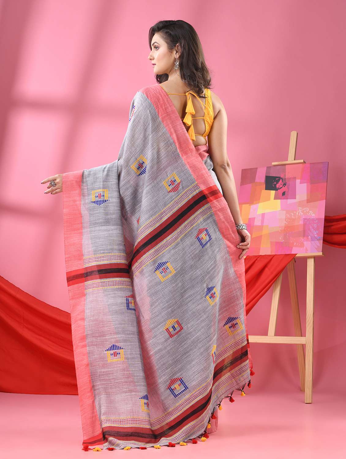 women handloom saree with blouse - 21161956 -  Standard Image - 1