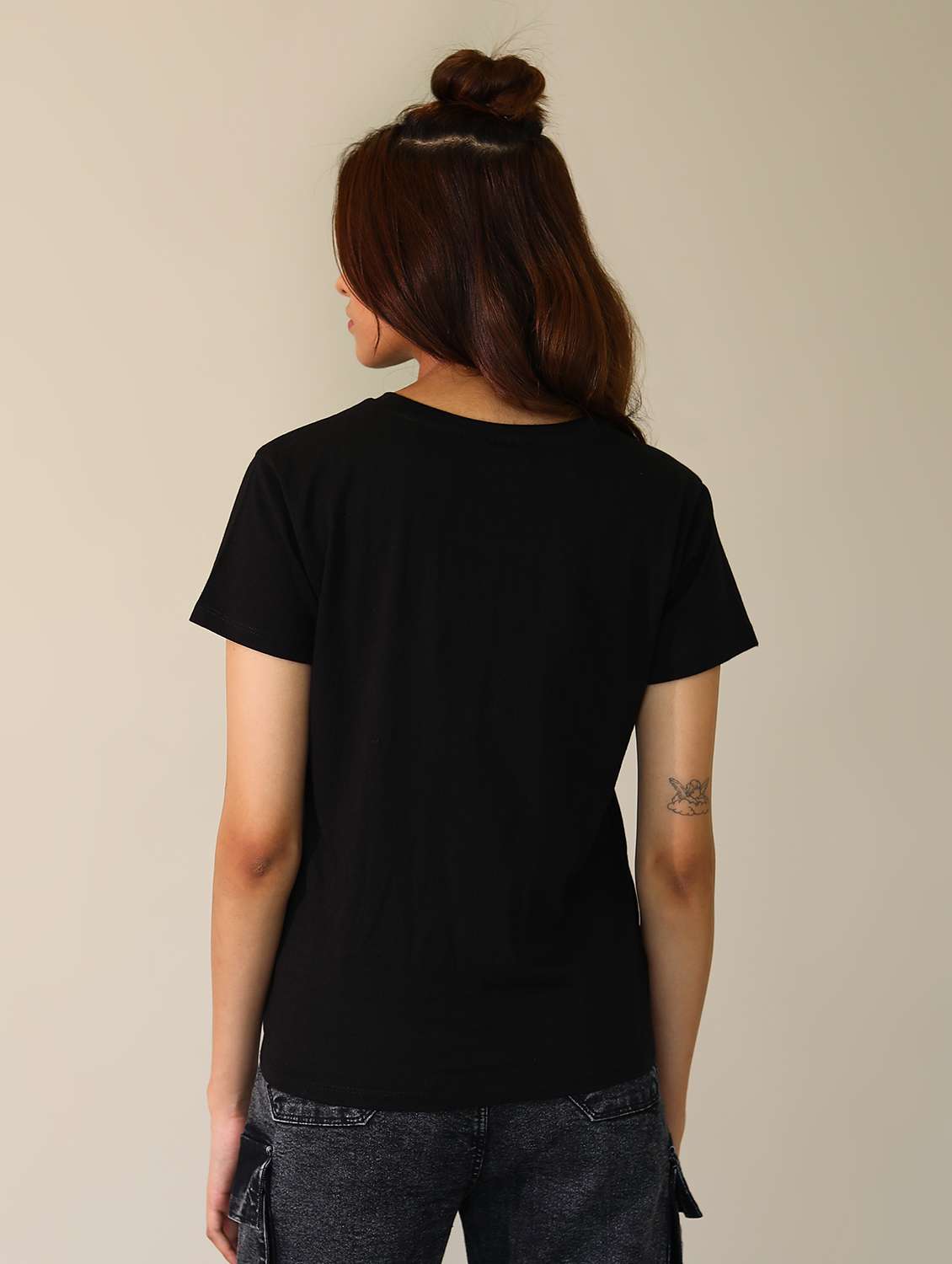 women solid short sleeves t-shirt - 21164614 -  Standard Image - 4