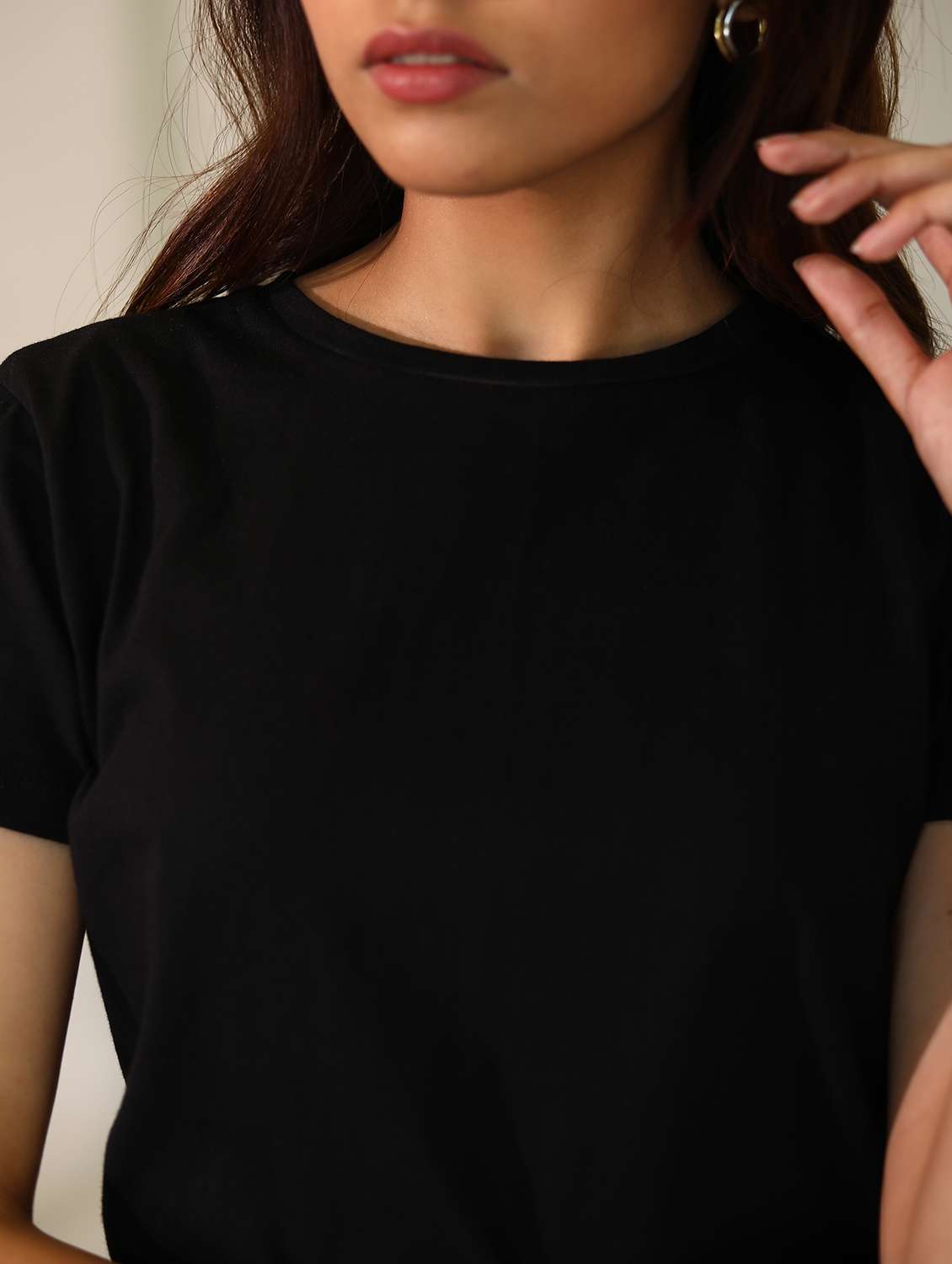 women solid short sleeves t-shirt - 21164614 -  Standard Image - 6