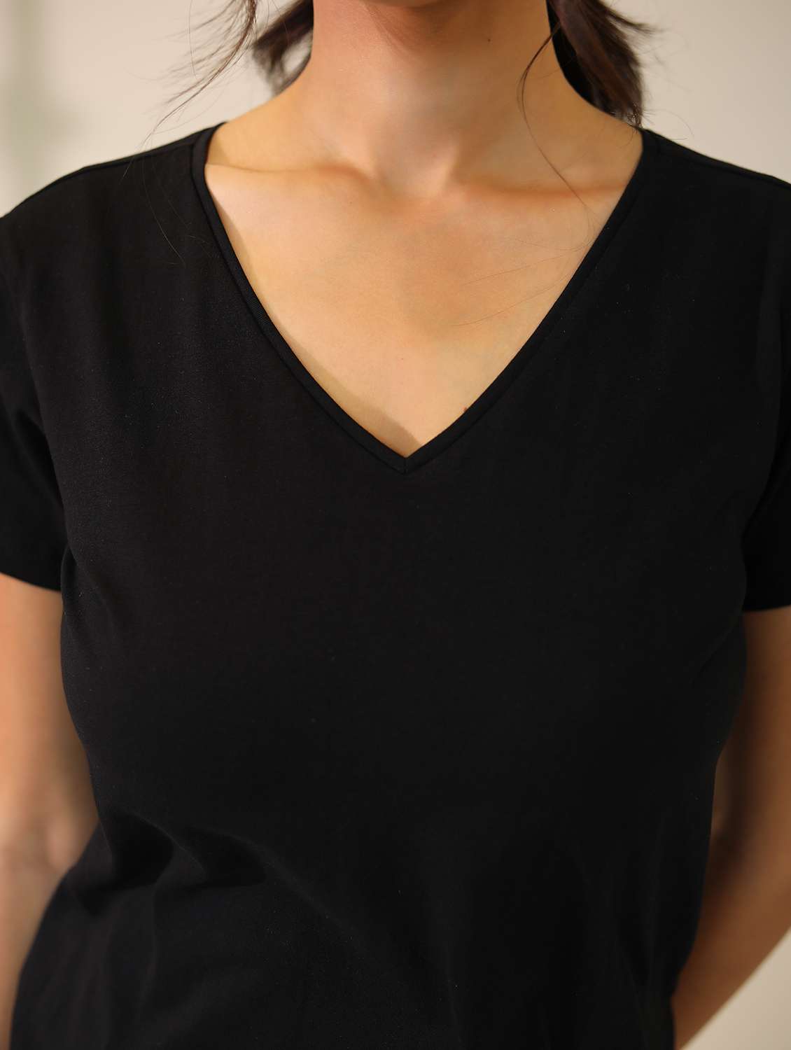 women solid short sleeves t-shirt - 21164617 -  Standard Image - 6