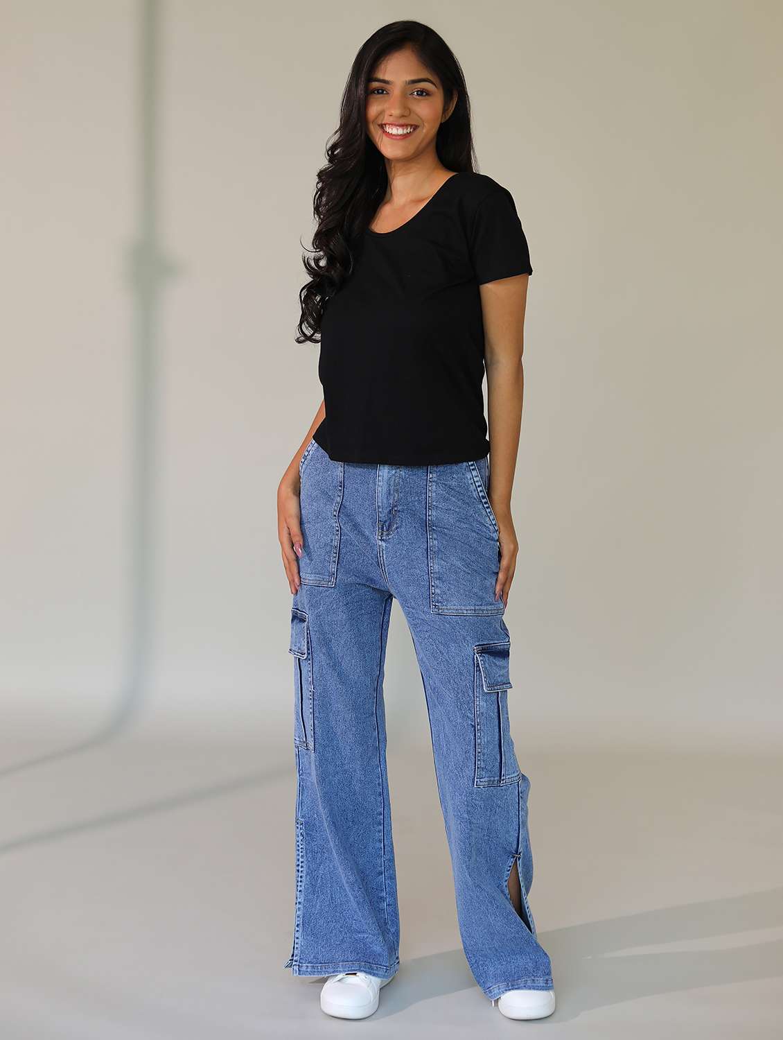 women solid short sleeves t-shirt - 21164619 -  Standard Image - 1