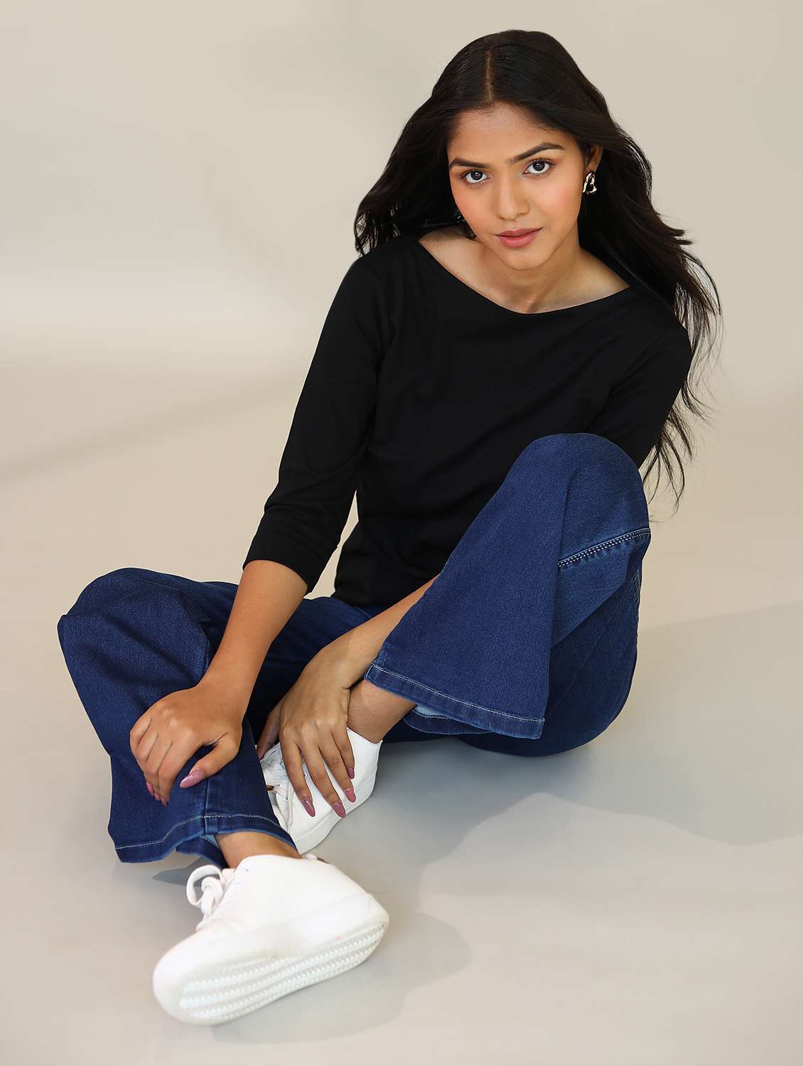 women solid cotton modal boat neck t-shirt - 21164632 -  Standard Image - 1